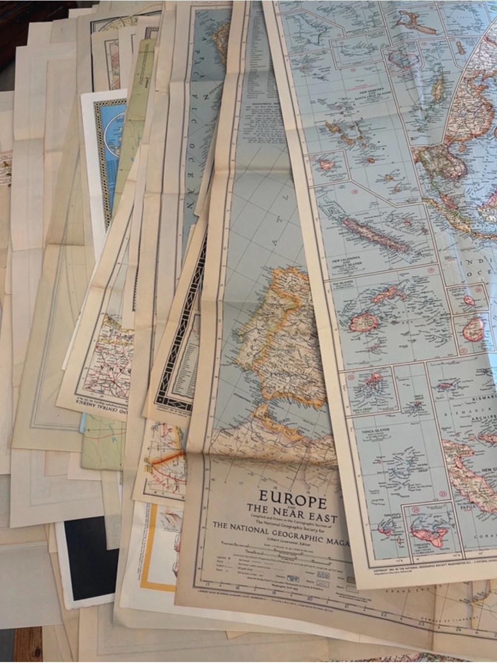 Vintage Map & Paper Ephemera 5 Pieces